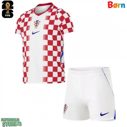 Kroatien Replika Babytøj Hjemmebanesæt Børn VM 2026 Kortærmet (+ Korte bukser)